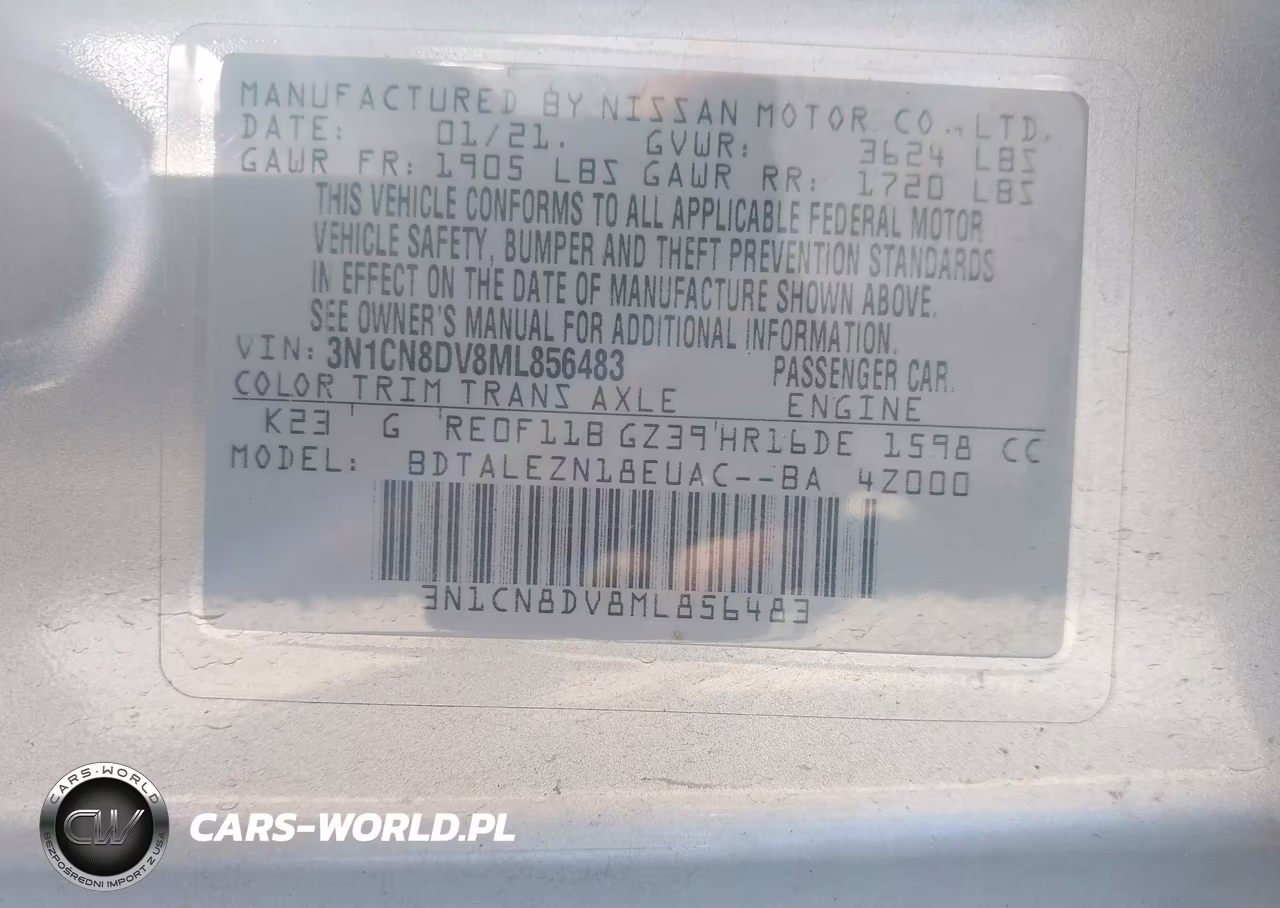 2021 Nissan Versa S Xtronic Cvt VIN:3N1CN8DV8ML856483 - 9