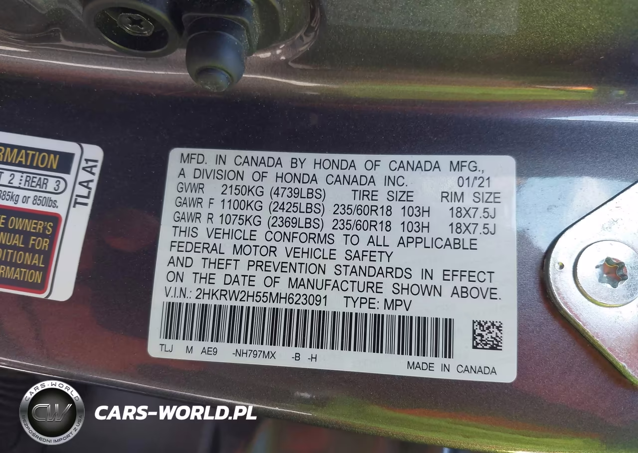 2021 Honda Cr-V Awd Ex VIN:2HKRW2H55MH623091 - 9