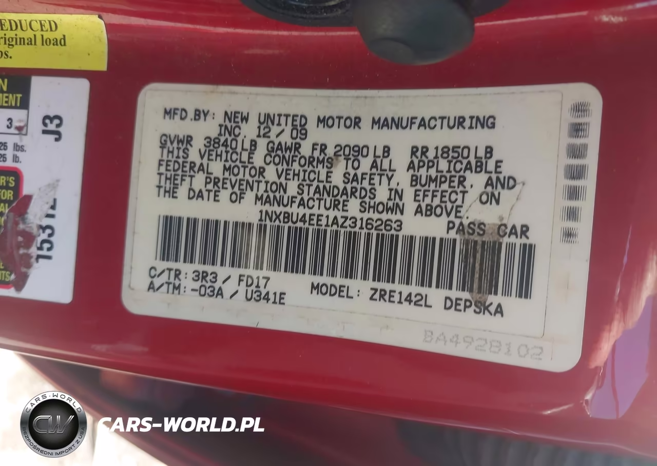 2010 Toyota Corolla S VIN:1NXBU4EE1AZ316263 - 9