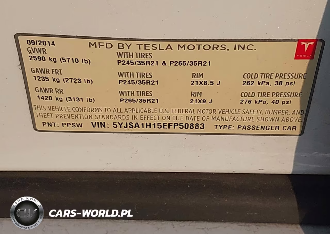 2014 Tesla Model S P85 VIN:5YJSA1H15EFP50883 - 9