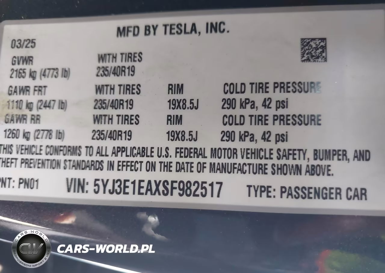 2025 Tesla Model 3 Long Range Rear-Wheel Drive-Standard Rear-Wheel Drive VIN:5YJ3E1EAXSF982517 - 9