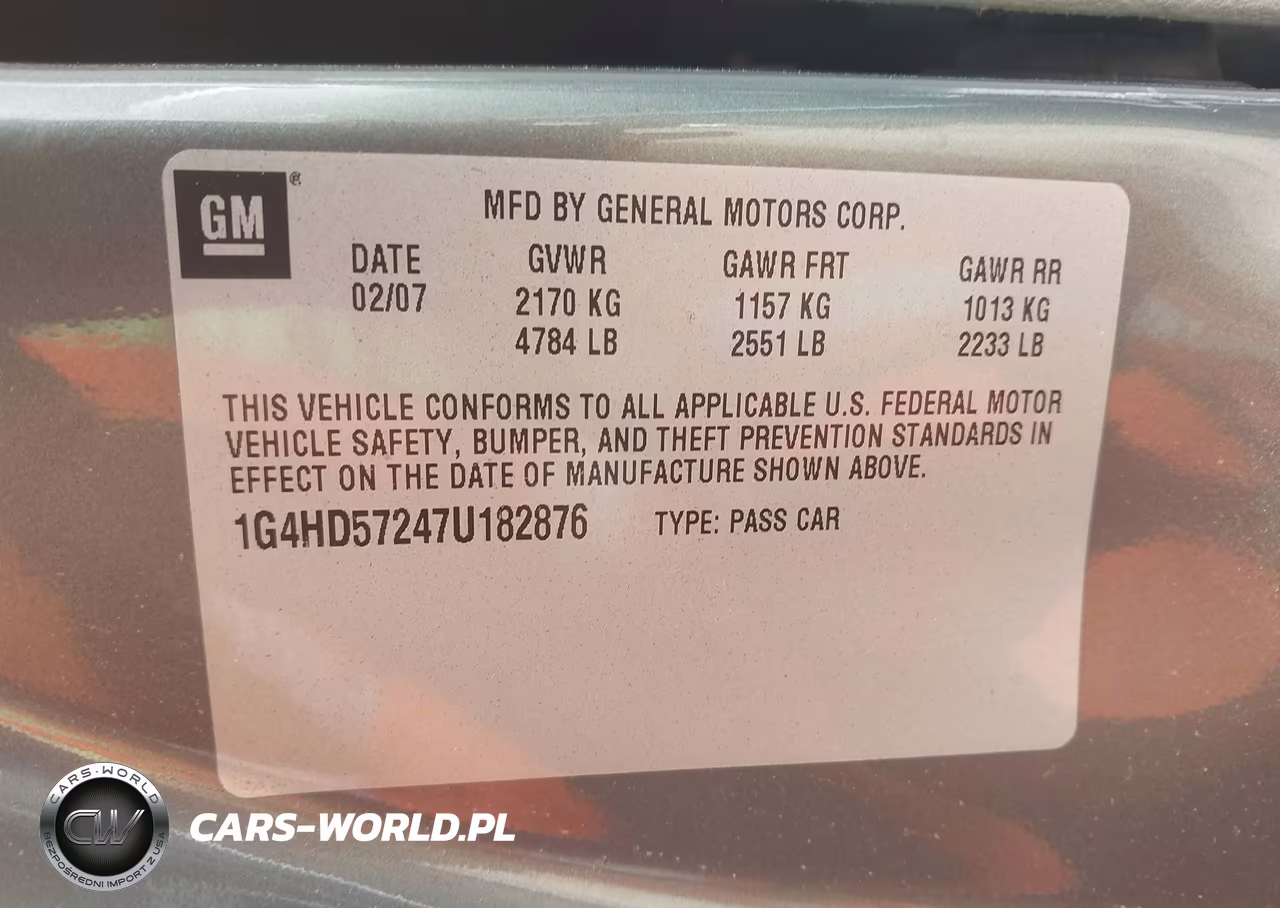 2007 Buick Lucerne Cxl VIN:1G4HD57247U182876 - 9
