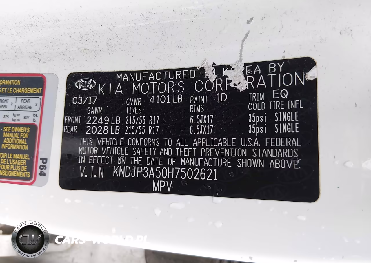 2017 Kia Soul + VIN:KNDJP3A50H7502621 - 9