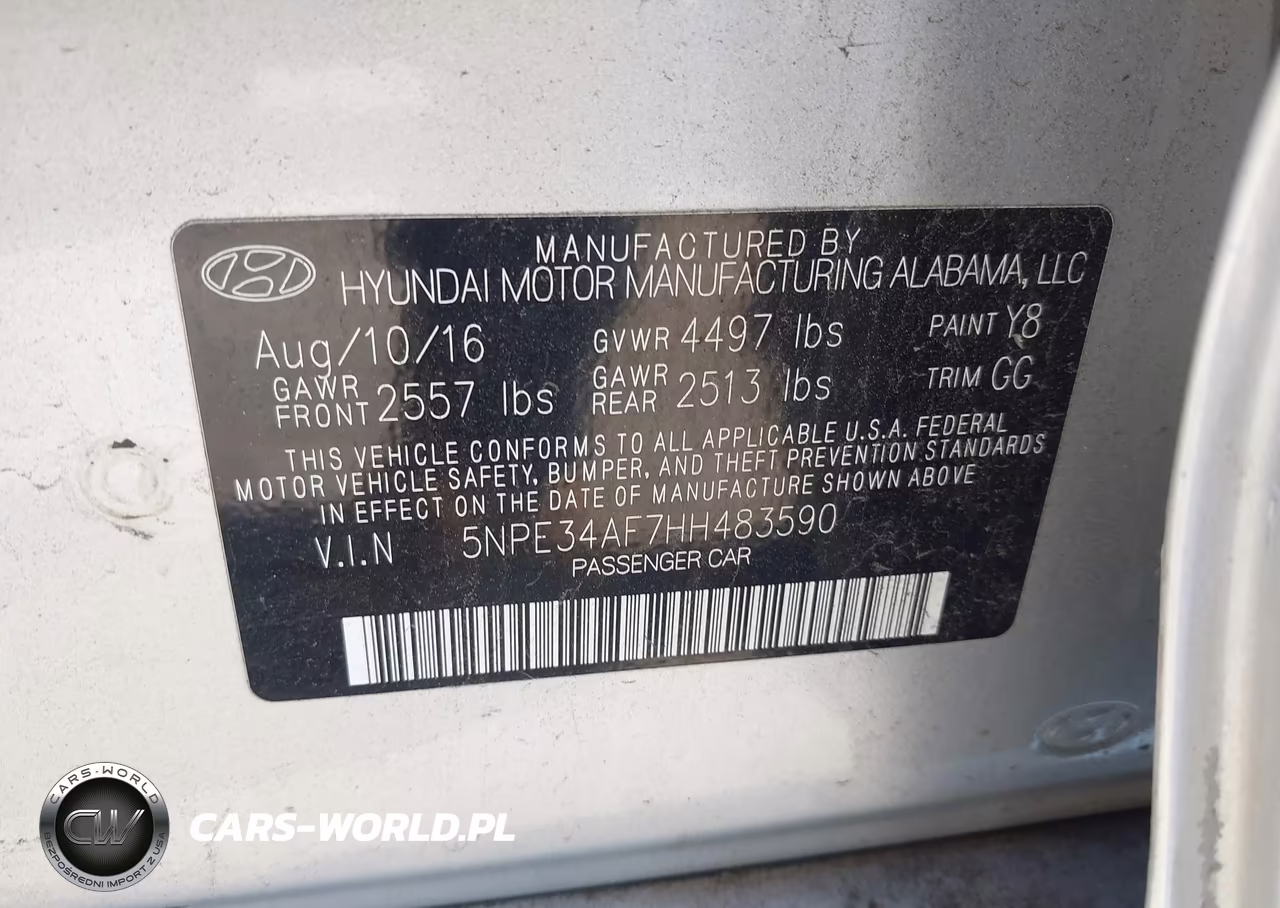 2017 Hyundai Sonata Sport VIN:5NPE34AF7HH483590 - 9