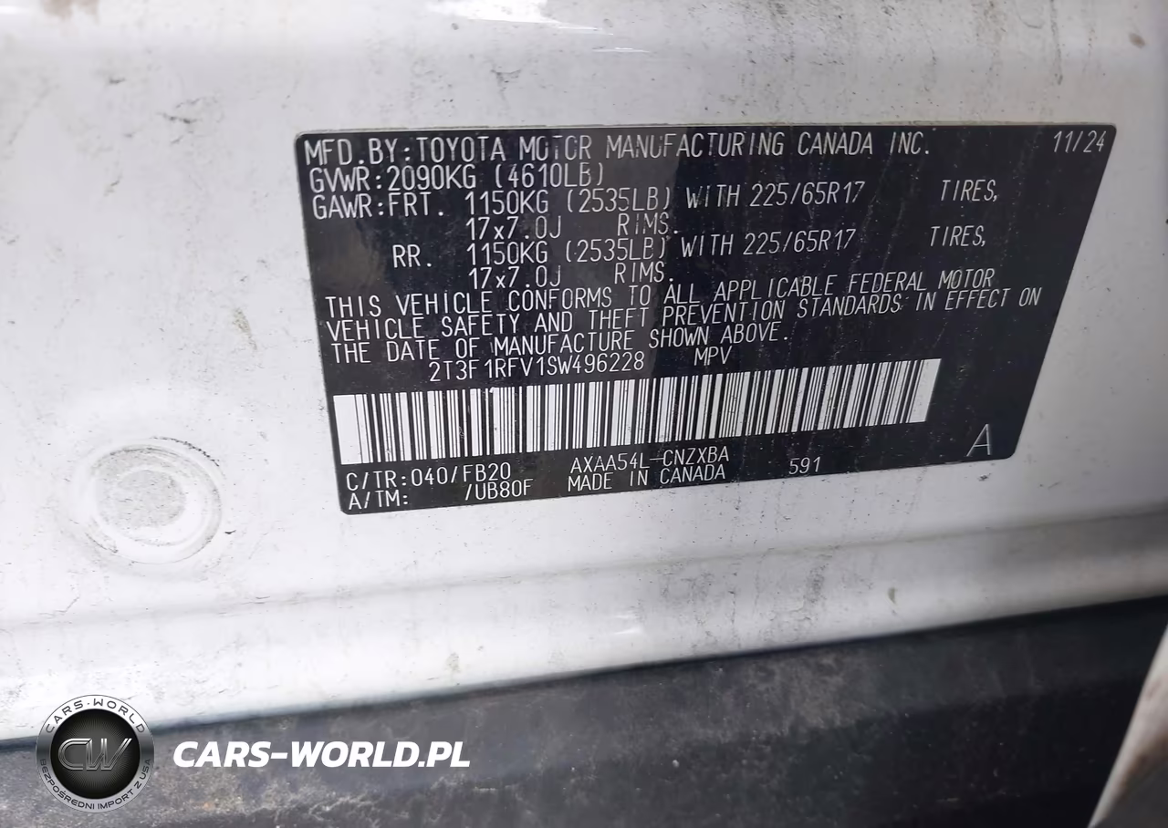 2025 Toyota Rav4 Le VIN:2T3F1RFV1SW496228 - 9