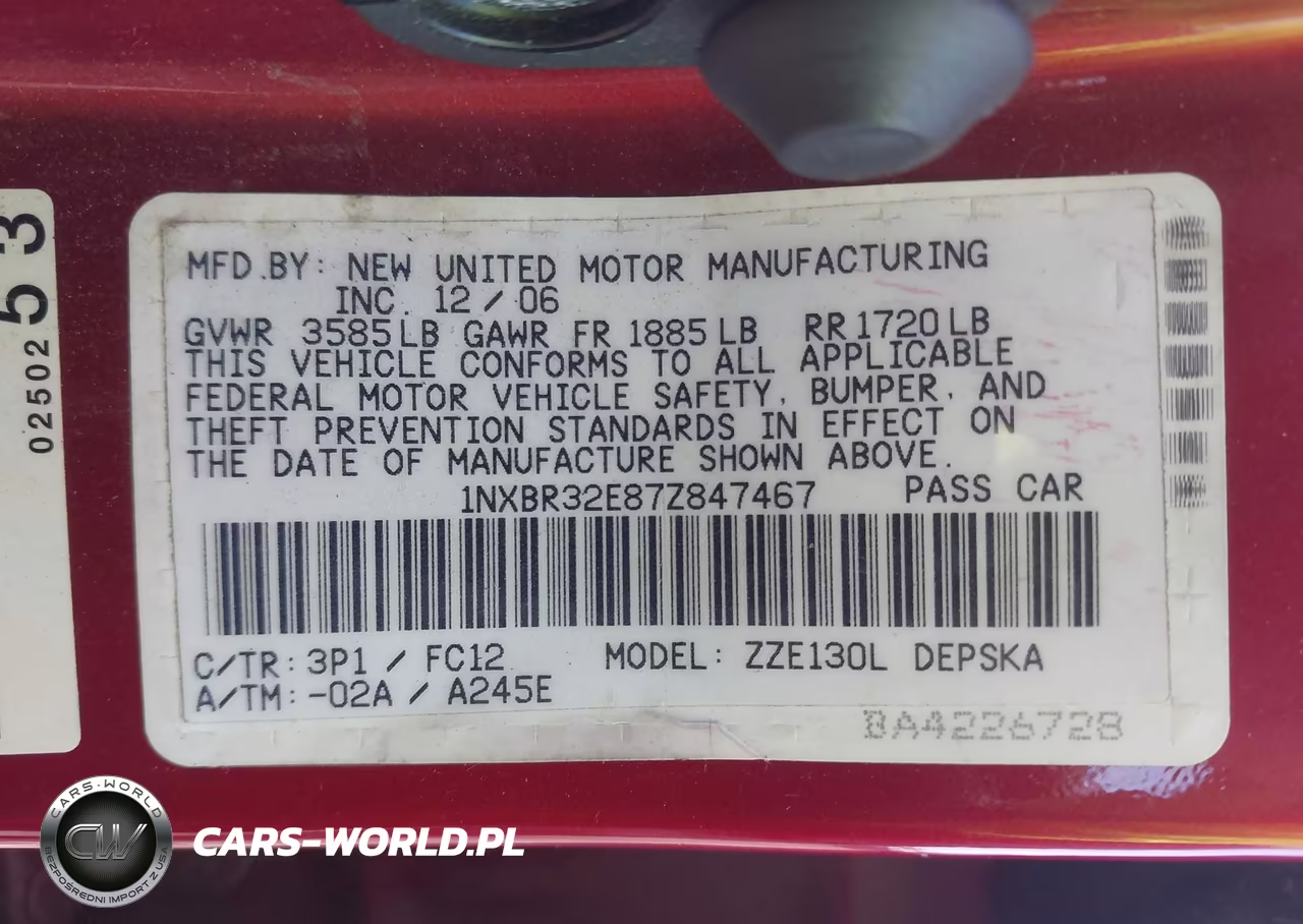 2007 Toyota Corolla S VIN:1NXBR32E87Z847467 - 9