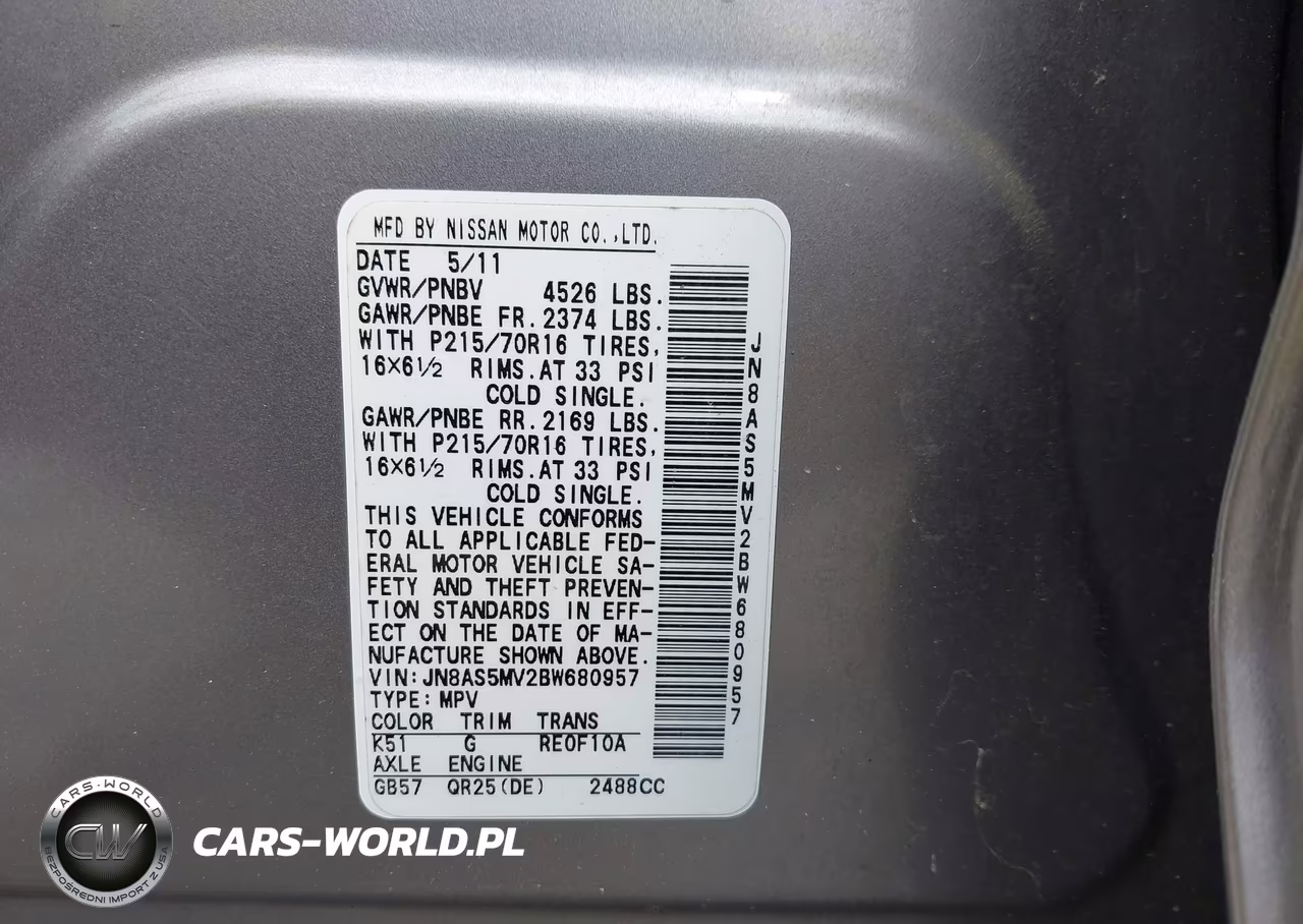 2011 Nissan Rogue S VIN:JN8AS5MV2BW680957 - 9