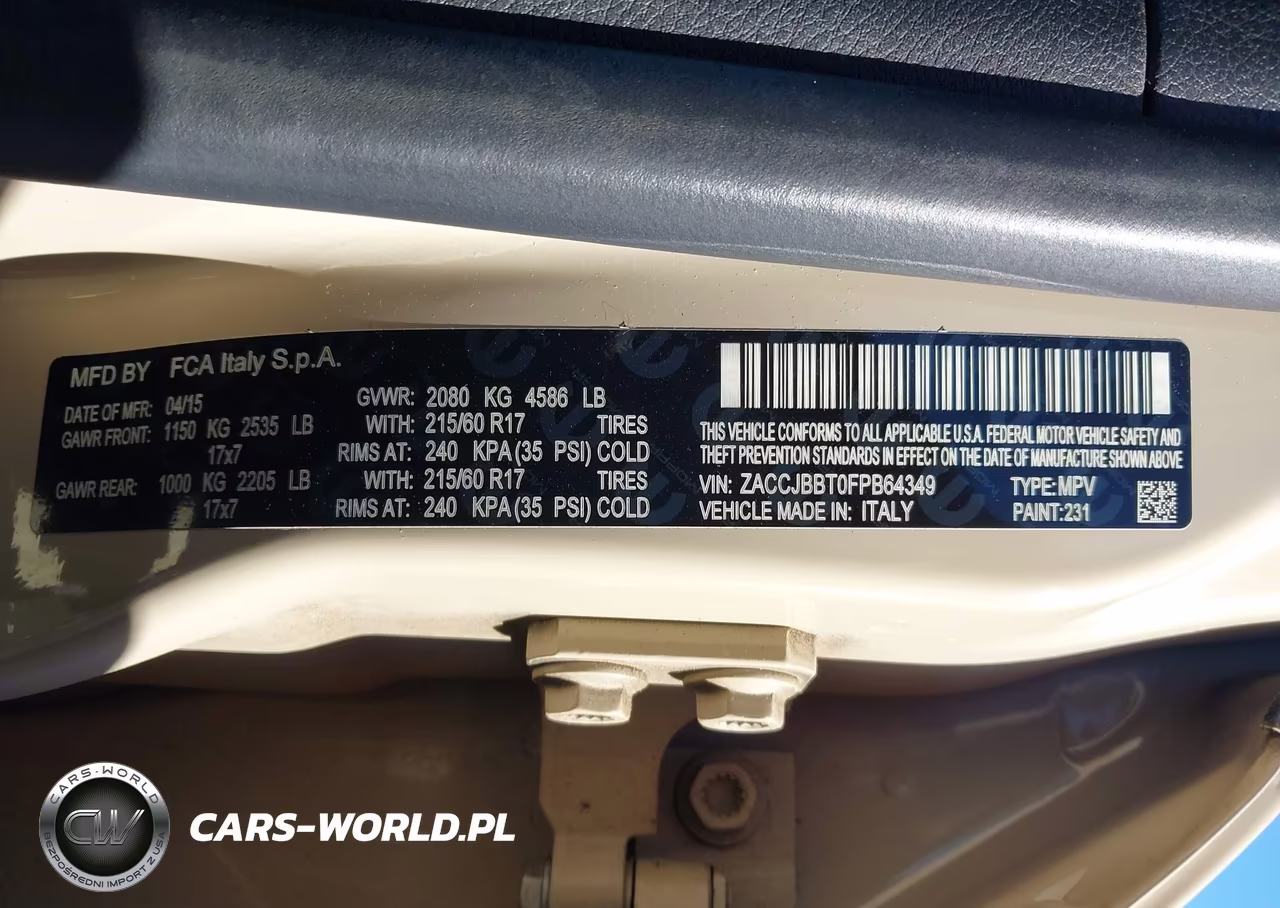 2015 Jeep Renegade Latitude VIN:ZACCJBBT0FPB64349 - 9