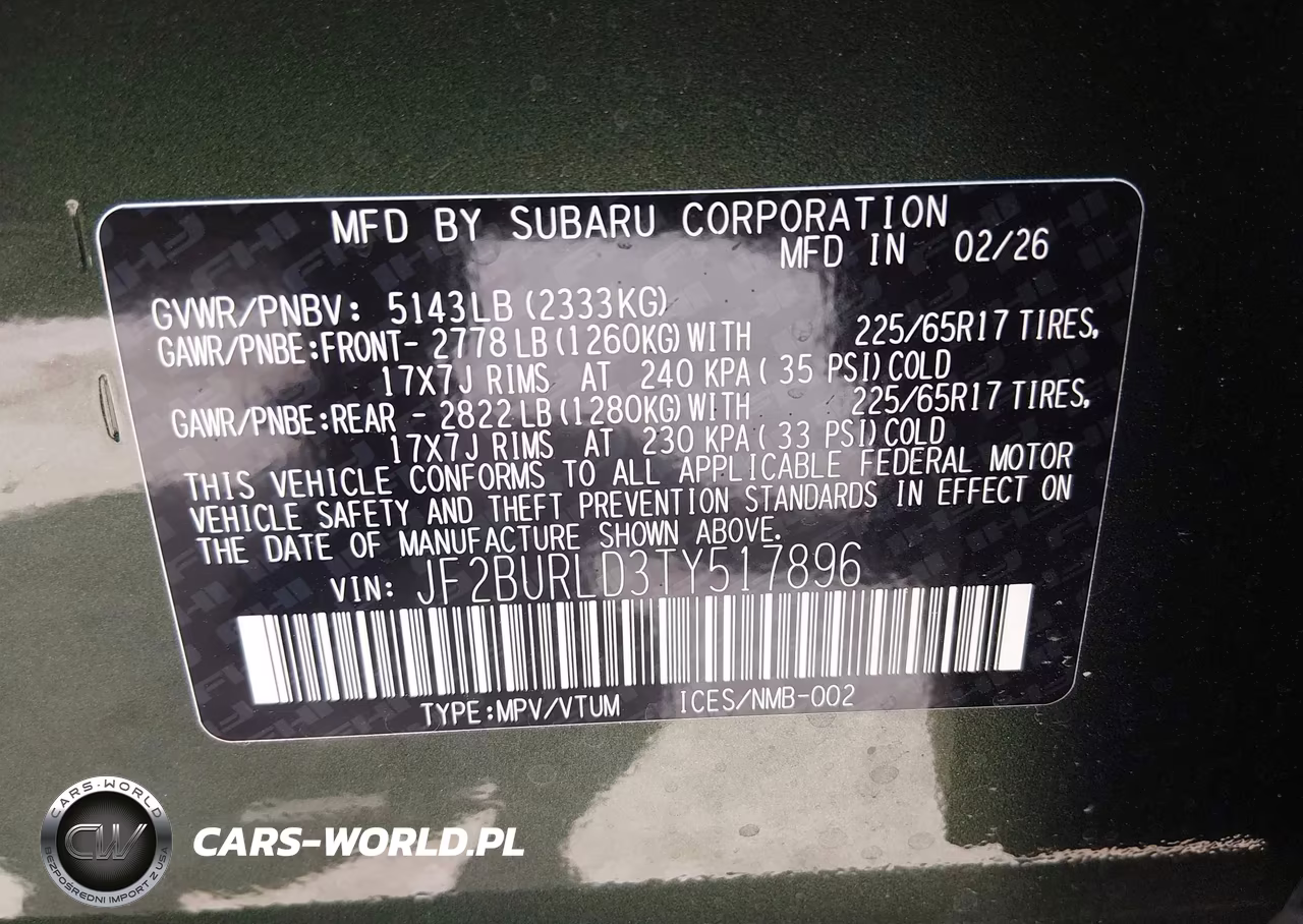 2026 Subaru Outback Wilderness VIN:JF2BURLD3TY517896 - 9