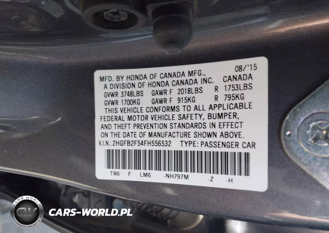 2015 Honda Civic Lx VIN:2HGFB2F54FH556532 - 9