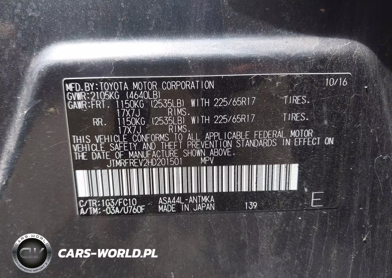 2017 Toyota Rav4 Xle VIN:JTMRFREV2HD201501 - 9