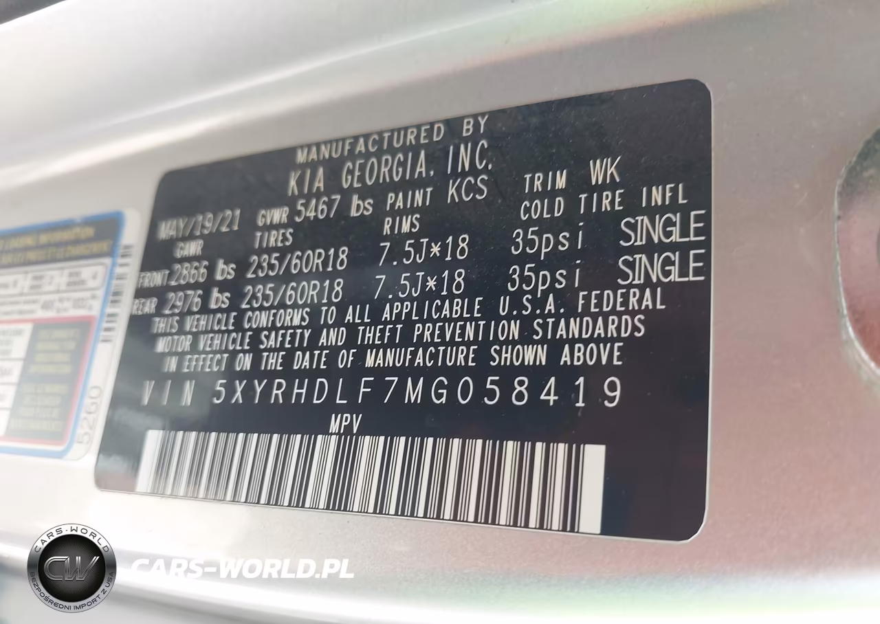 2021 Kia Sorento Ex VIN:5XYRHDLF7MG058419 - 9
