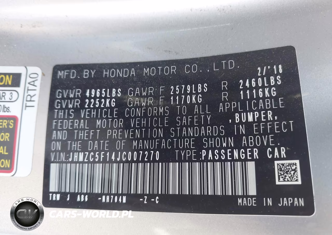 2018 Honda Clarity Plug-In Hybrid VIN:JHMZC5F14JC007270 - 9