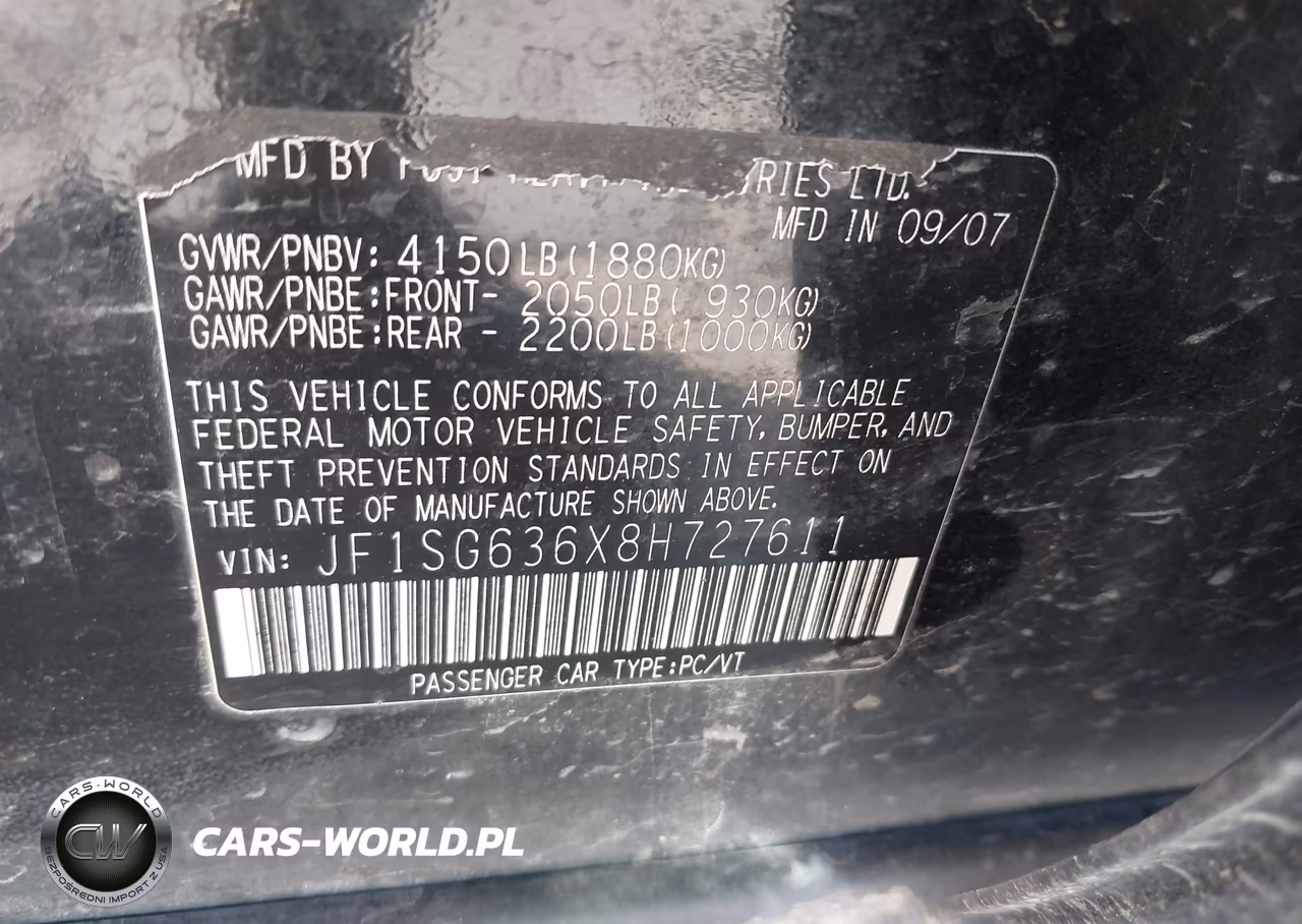 2008 Subaru Forester 2.5X VIN:JF1SG636X8H727611 - 9