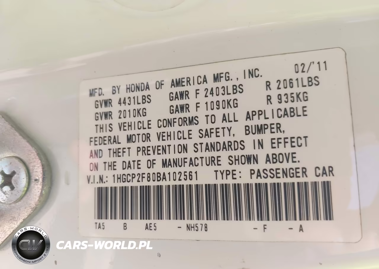 2011 Honda Accord 2.4 Ex-L VIN:1HGCP2F80BA102561 - 9
