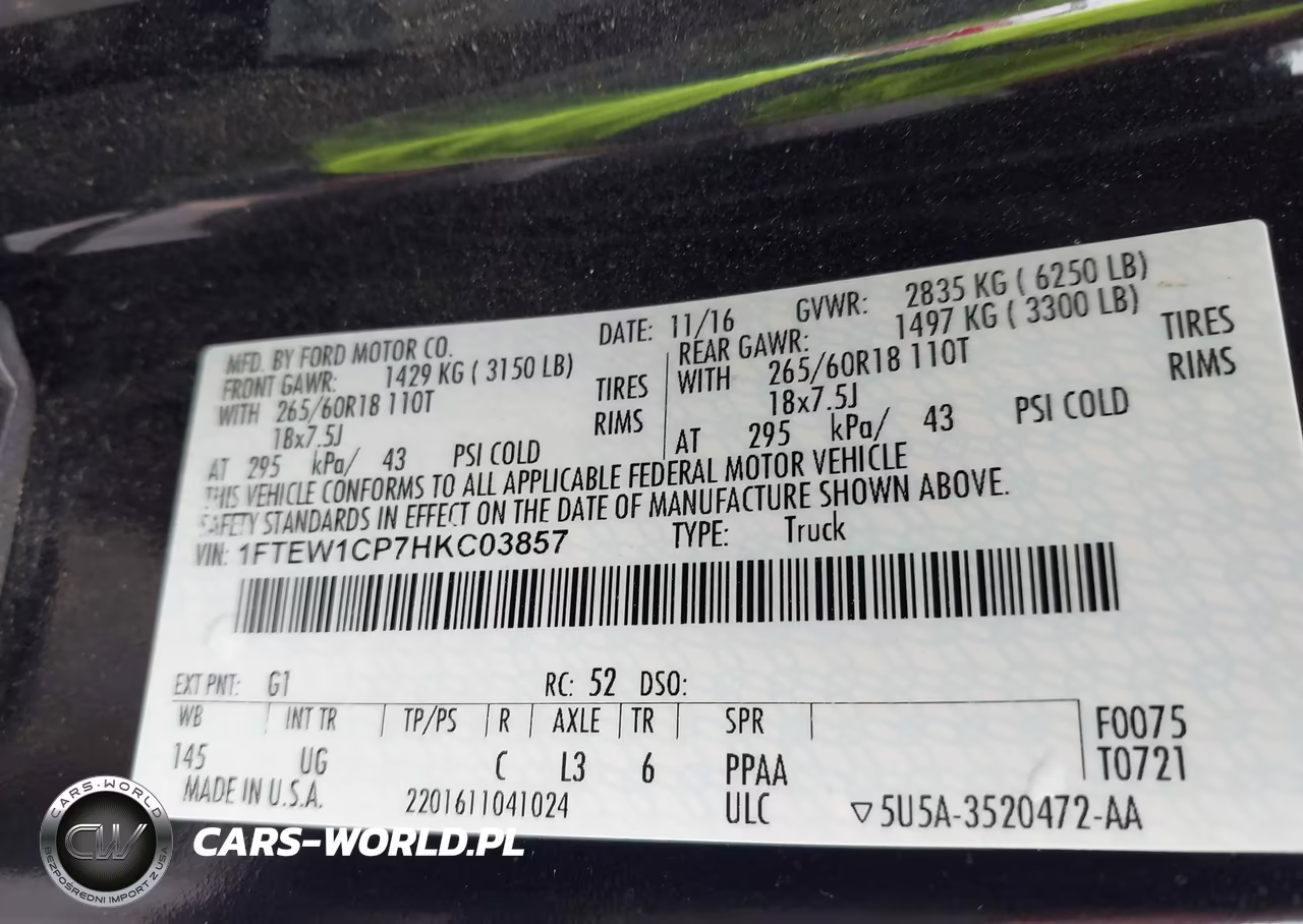 2017 Ford F-150 Xlt VIN:1FTEW1CP7HKC03857 - 9
