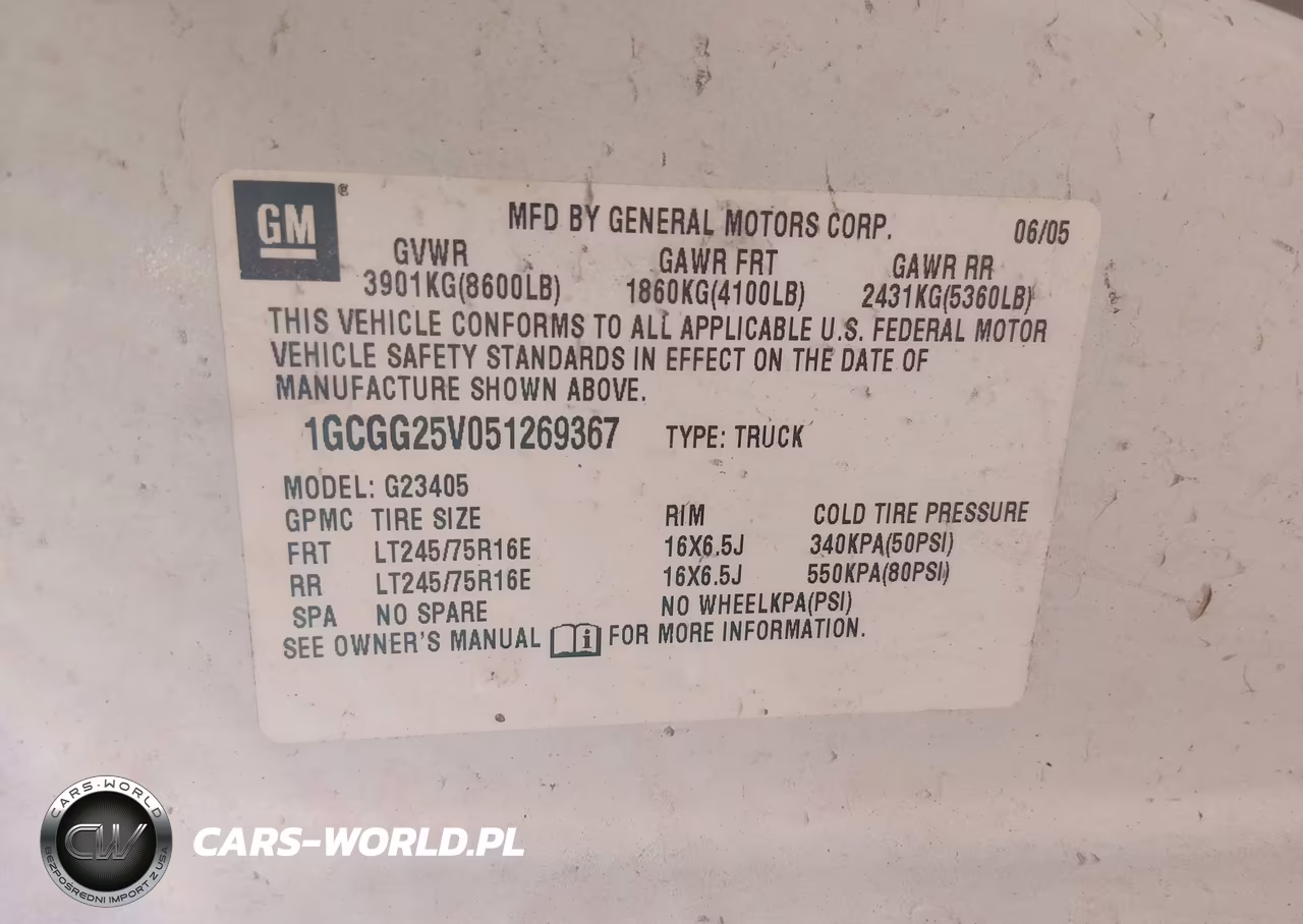 2005 Chevrolet Express VIN:1GCGG25V051269367 - 9