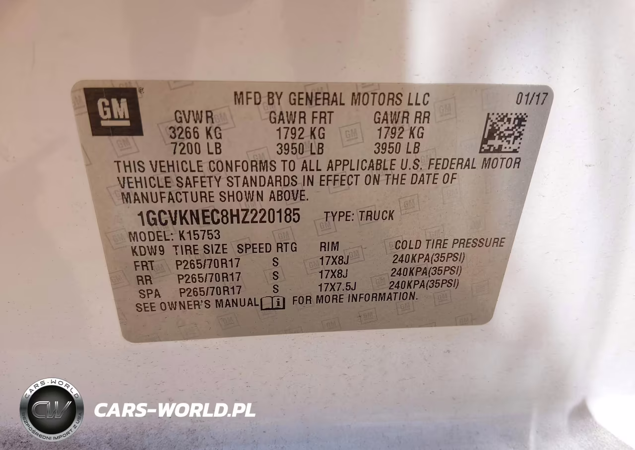 2017 Chevrolet Silverado 1500 Wt VIN:1GCVKNEC8HZ220185 - 9