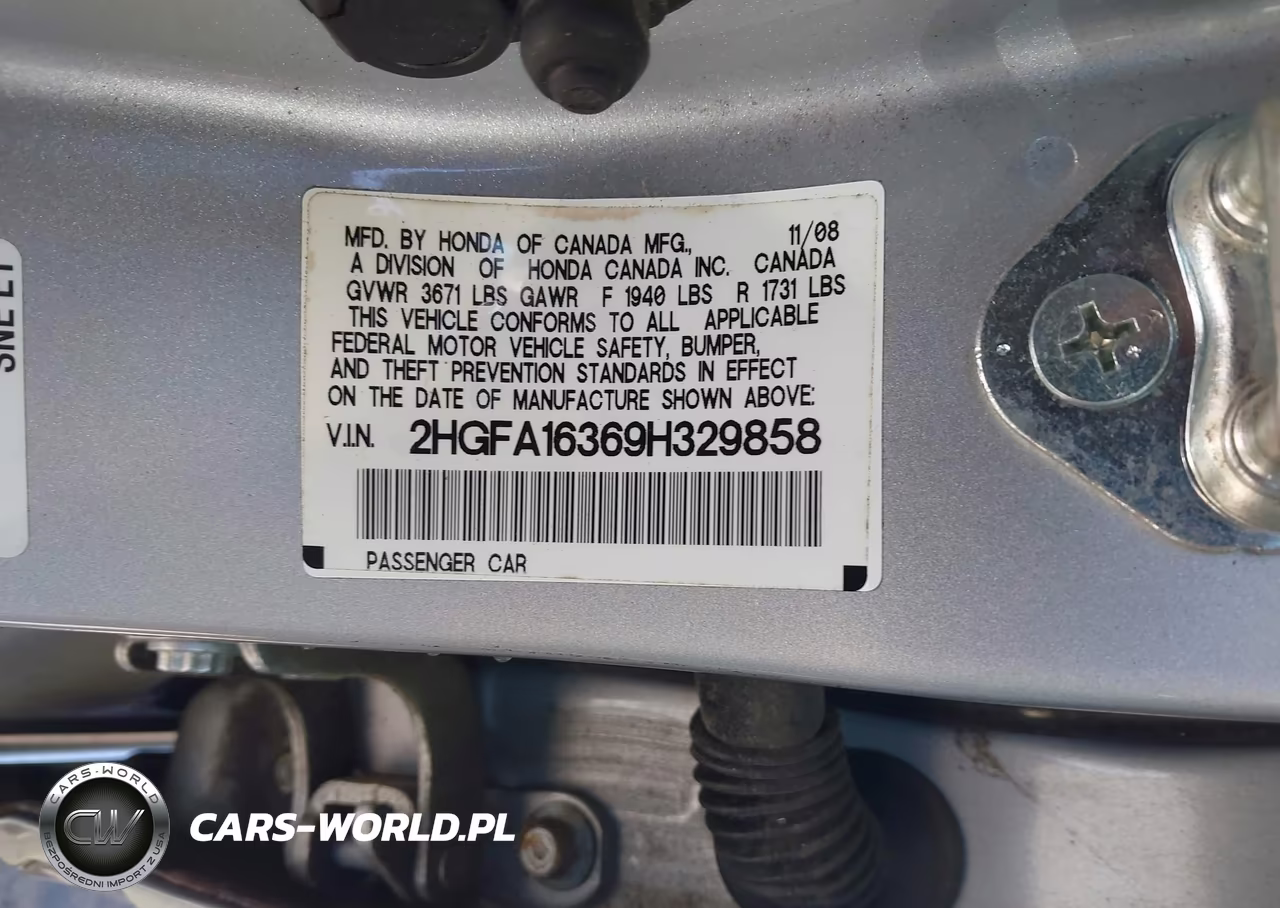 2009 Honda Civic Vp VIN:2HGFA16369H329858 - 9