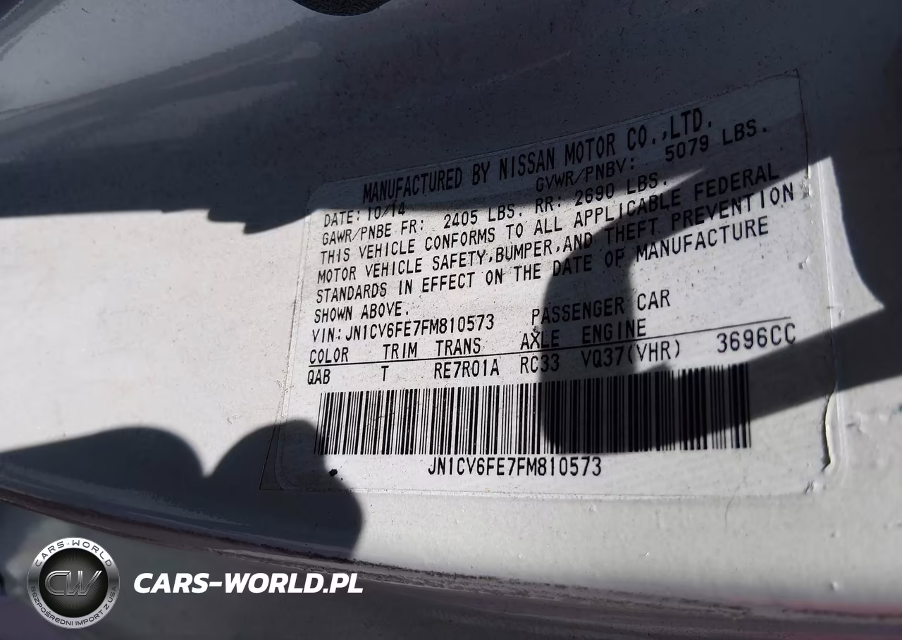 2015 INFINITI Q60 VIN:JN1CV6FE7FM810573 - 9