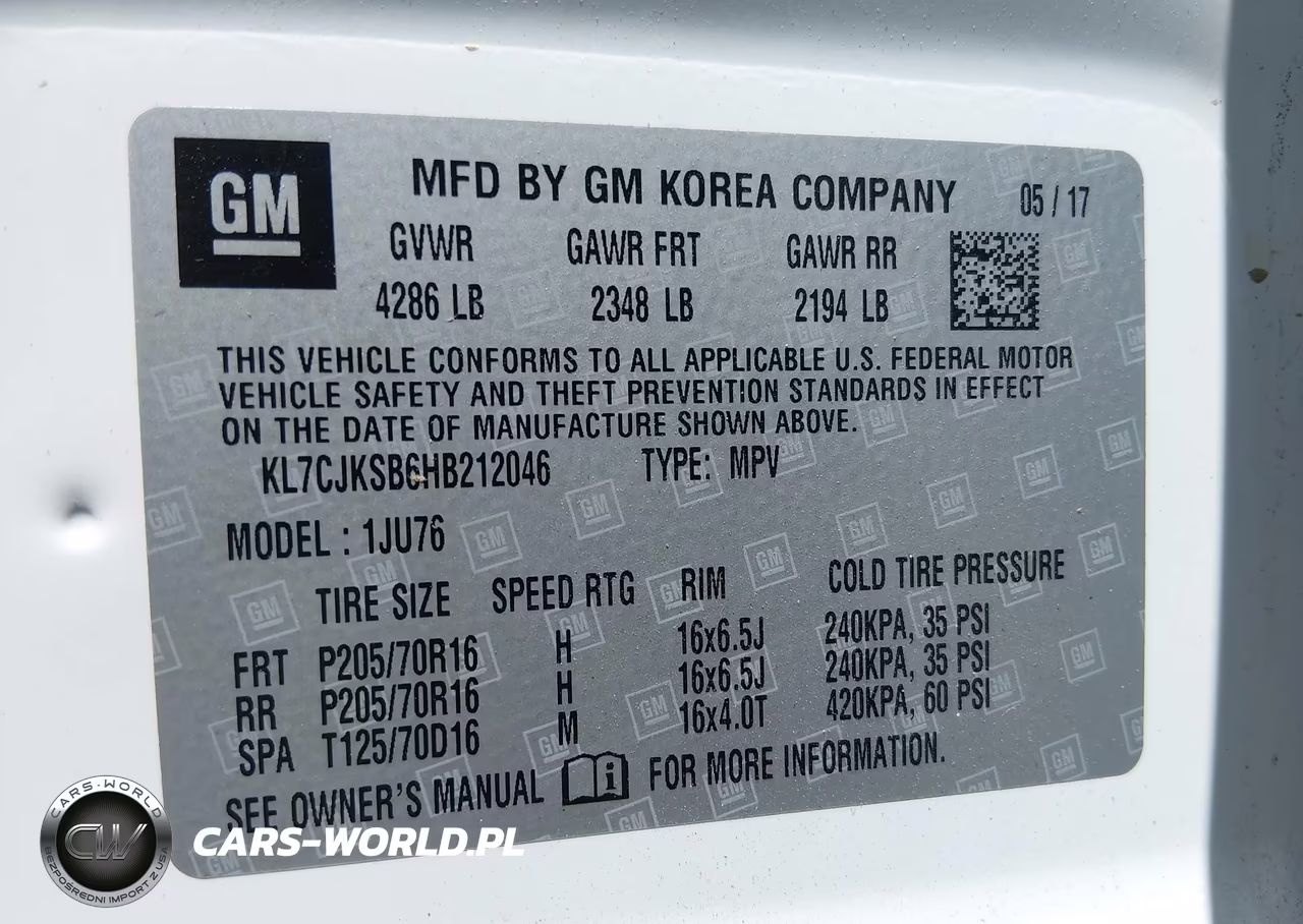 2017 Chevrolet Trax Ls VIN:KL7CJKSB6HB212046 - 9