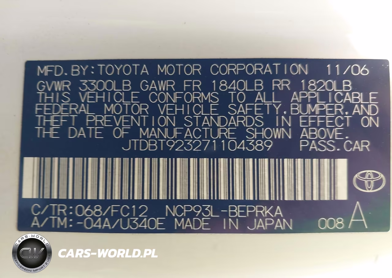 2007 Toyota Yaris VIN:JTDBT923271104389 - 9