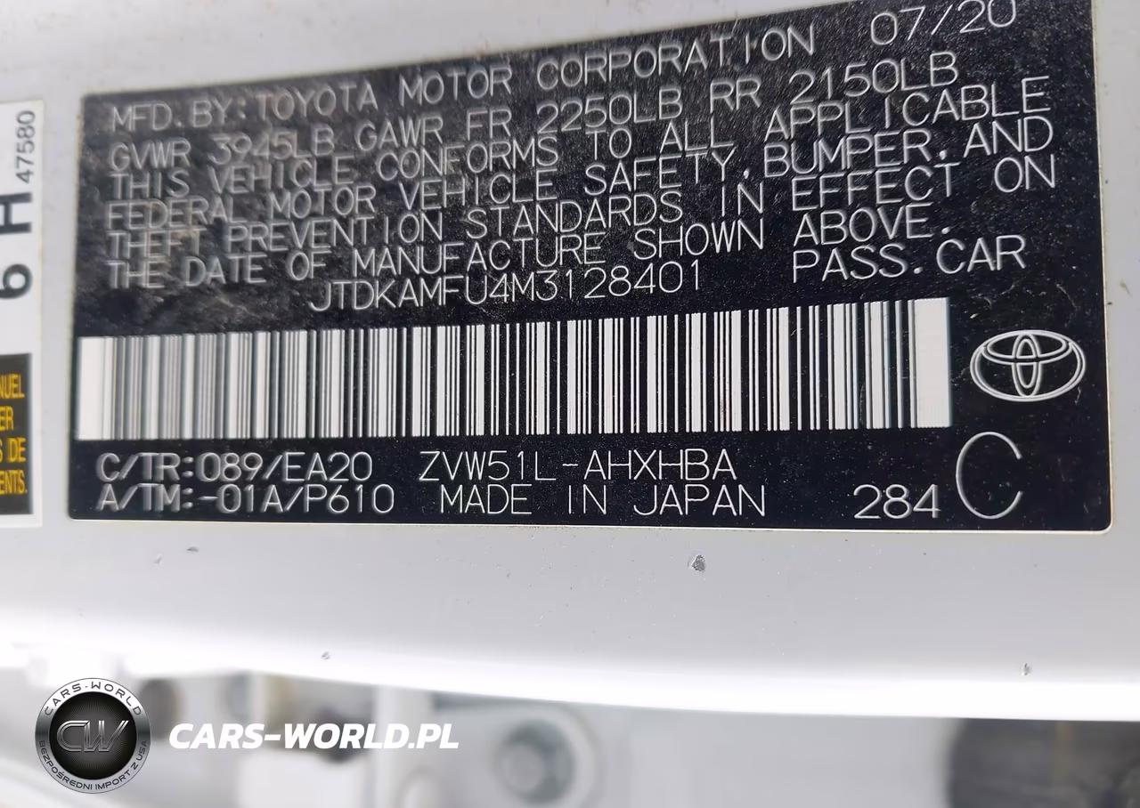 2021 Toyota Prius 2020 Edition VIN:JTDKAMFU4M3128401 - 9