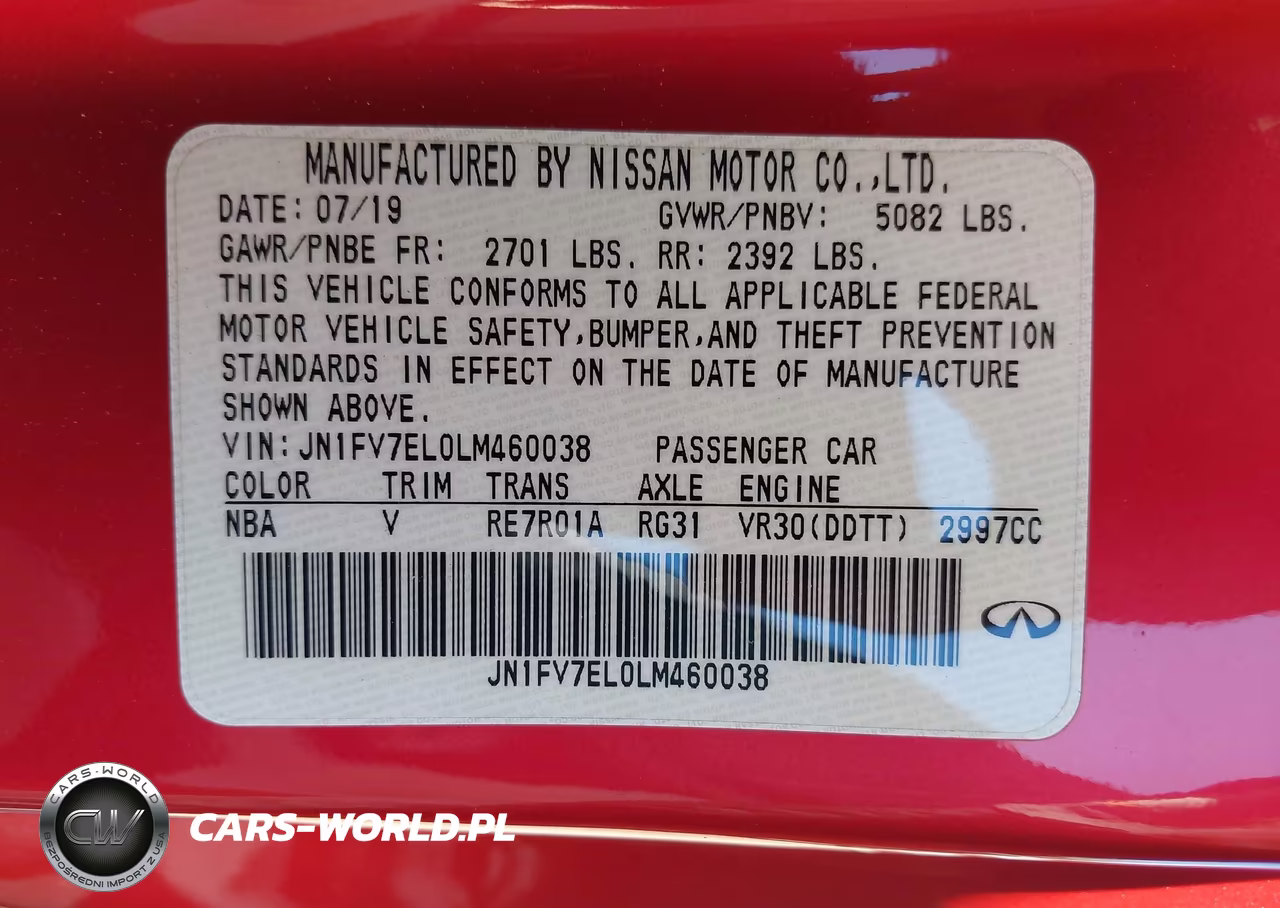 2020 Infiniti Q60 Red Sport 400 Awd VIN:JN1FV7EL0LM460038 - 9