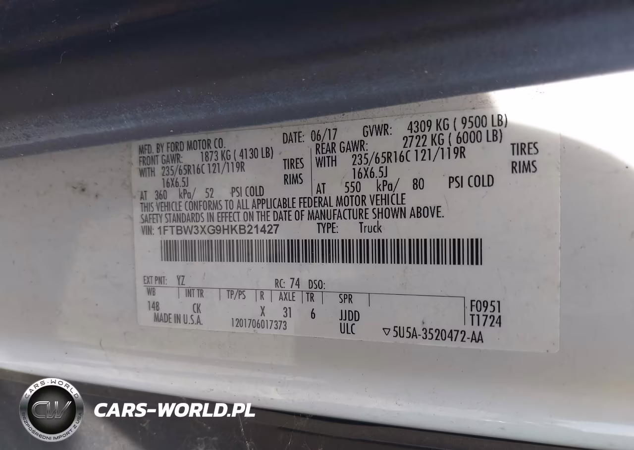 2017 Ford Transit-350 VIN:1FTBW3XG9HKB21427 - 9