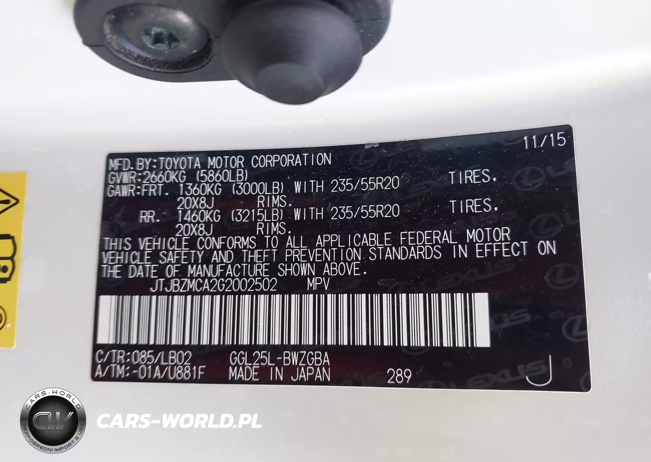 2016 Lexus Rx 350 VIN:JTJBZMCA2G2002502 - 9