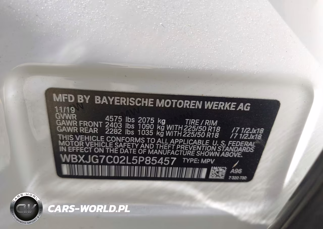 2020 BMW X1 Sdrive28I VIN:WBXJG7C02L5P85457 - 9