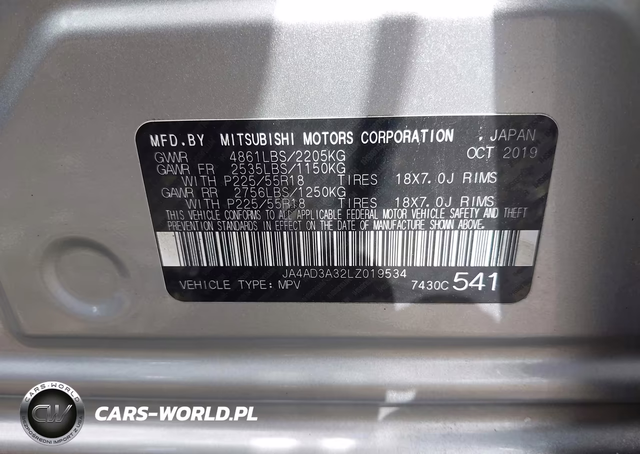2020 Mitsubishi Outlander Sel 2.4 VIN:JA4AD3A32LZ019534 - 9