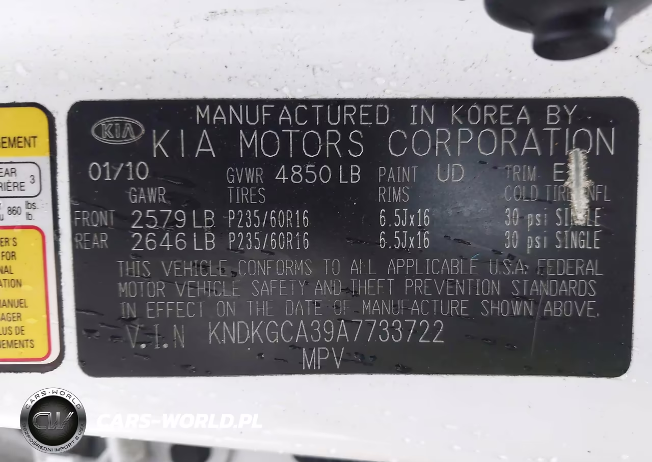 2010 Kia Sportage Lx V6 VIN:KNDKGCA39A7733722 - 9
