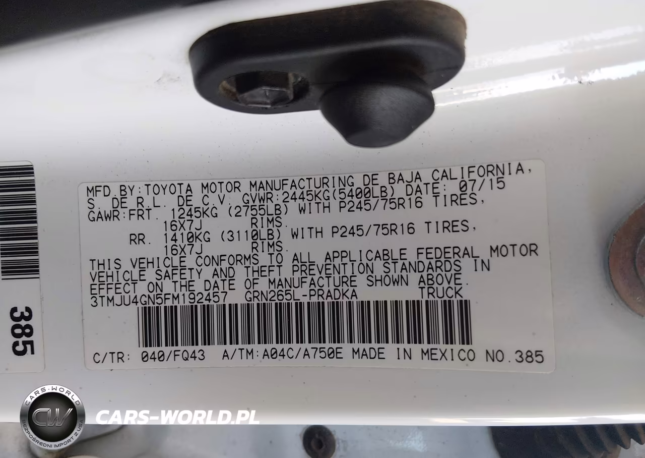 2015 Toyota Tacoma Prerunner V6 VIN:3TMJU4GN5FM192457 - 9