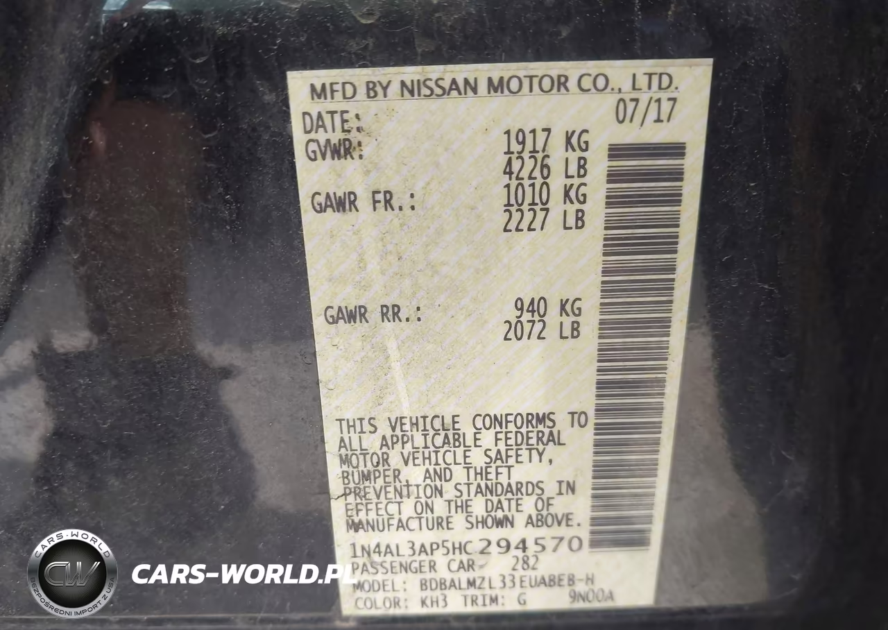 2017 Nissan Altima 2.5 Sv VIN:1N4AL3AP5HC294570 - 9