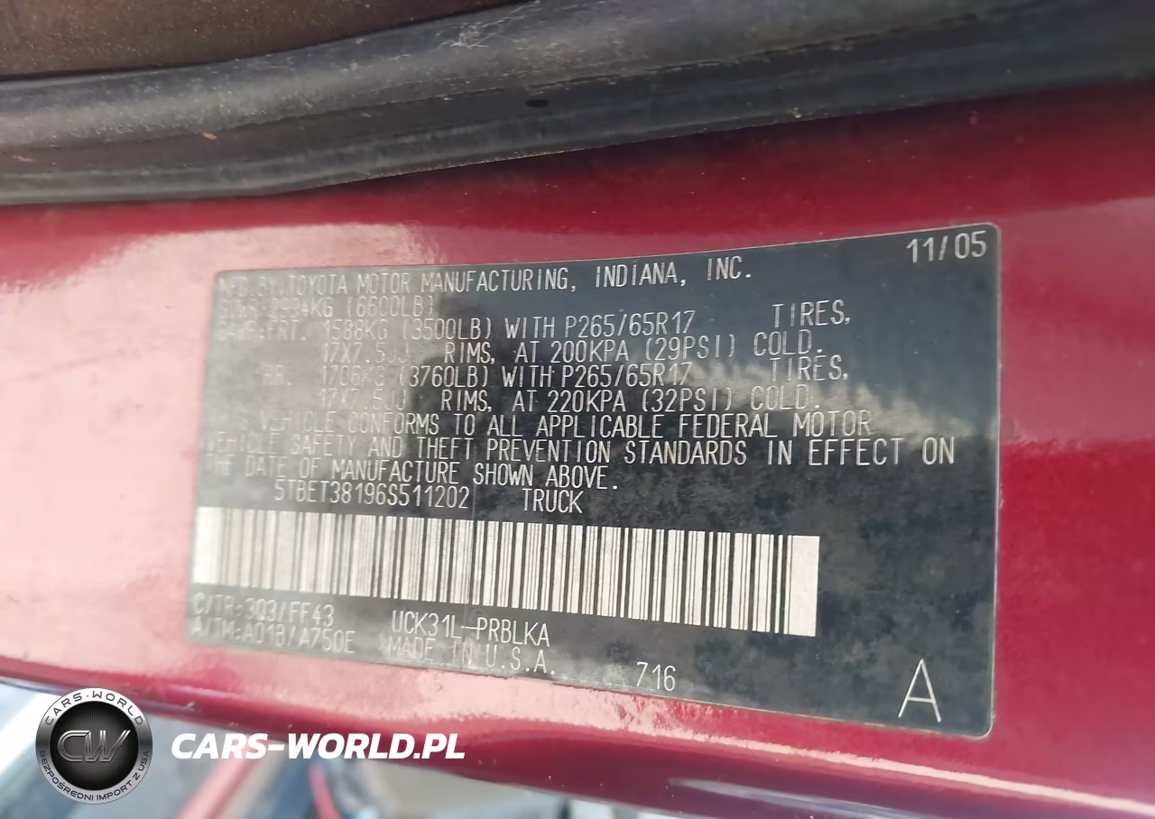 2006 Toyota Tundra Limited V8 VIN:5TBET38196S511202 - 9