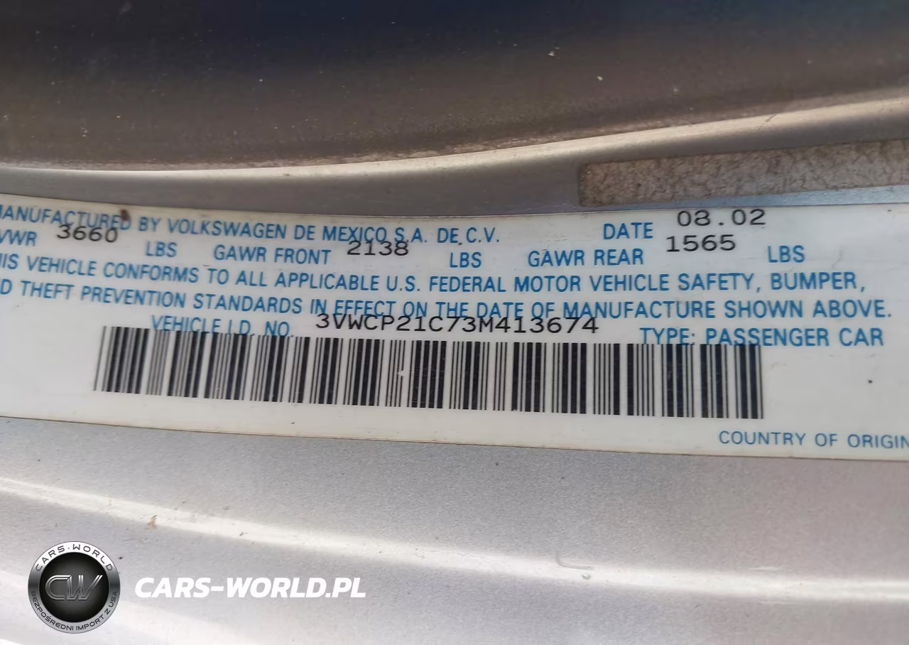 2003 Volkswagen New Beetle Gls Tdi VIN:3VWCP21C73M413674 - 9