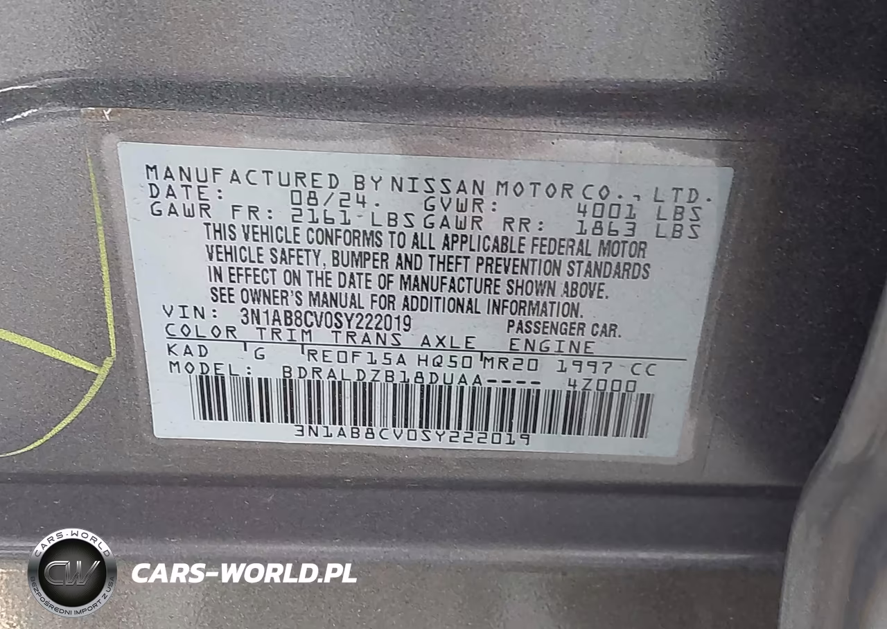 2025 Nissan Sentra Sv VIN:3N1AB8CV0SY222019 - 9