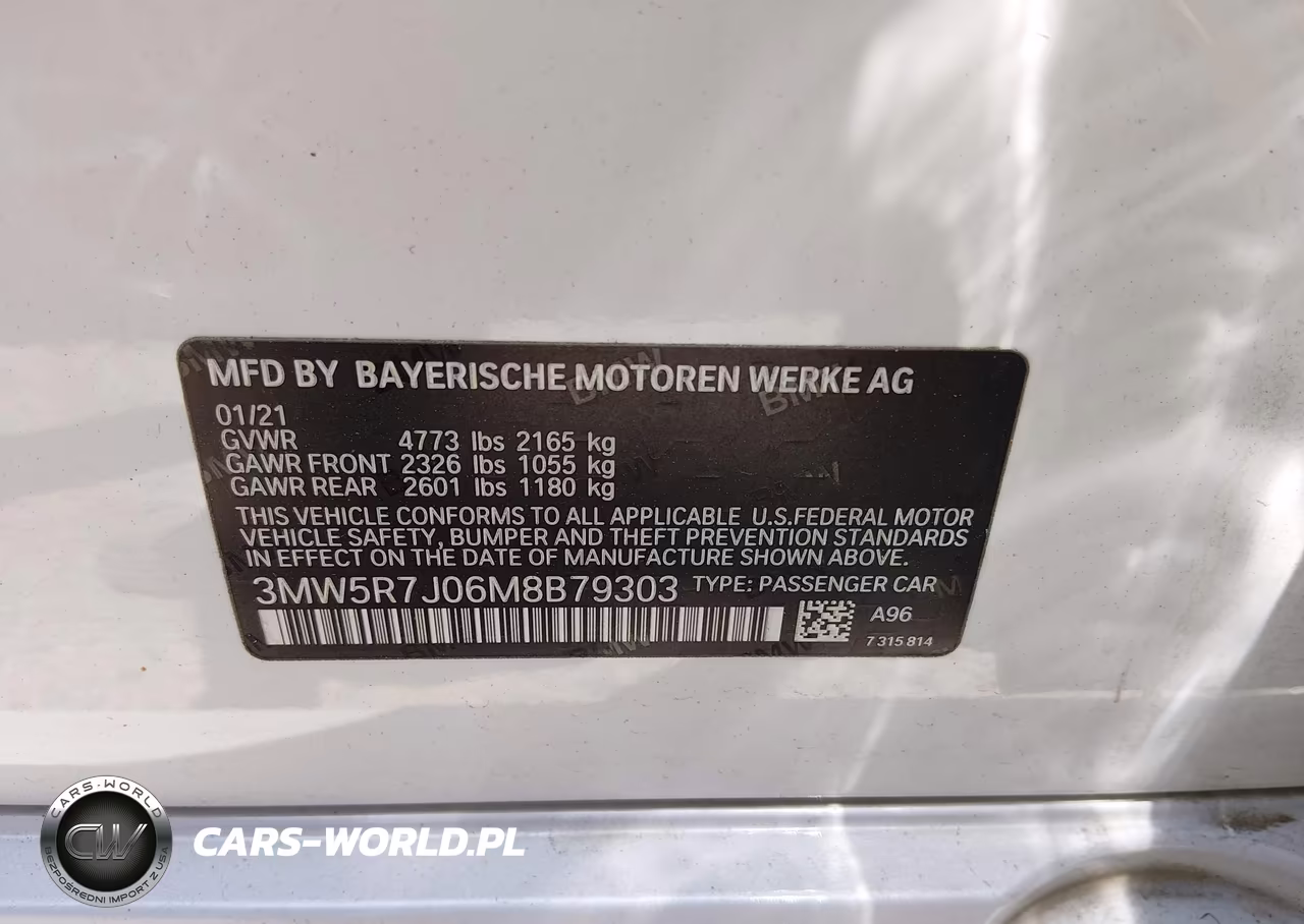 2021 BMW 330I xDrive VIN:3MW5R7J06M8B79303 - 9