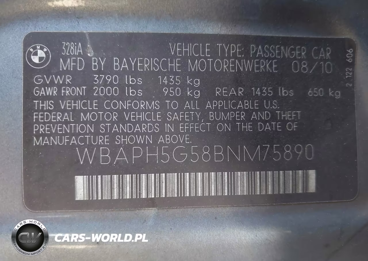 2011 BMW 328I VIN:WBAPH5G58BNM75890 - 9
