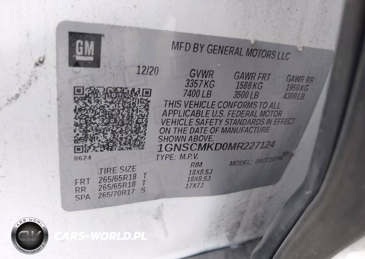 2021 Chevrolet Tahoe 2Wd Ls VIN:1GNSCMKD0MR227124 - 9