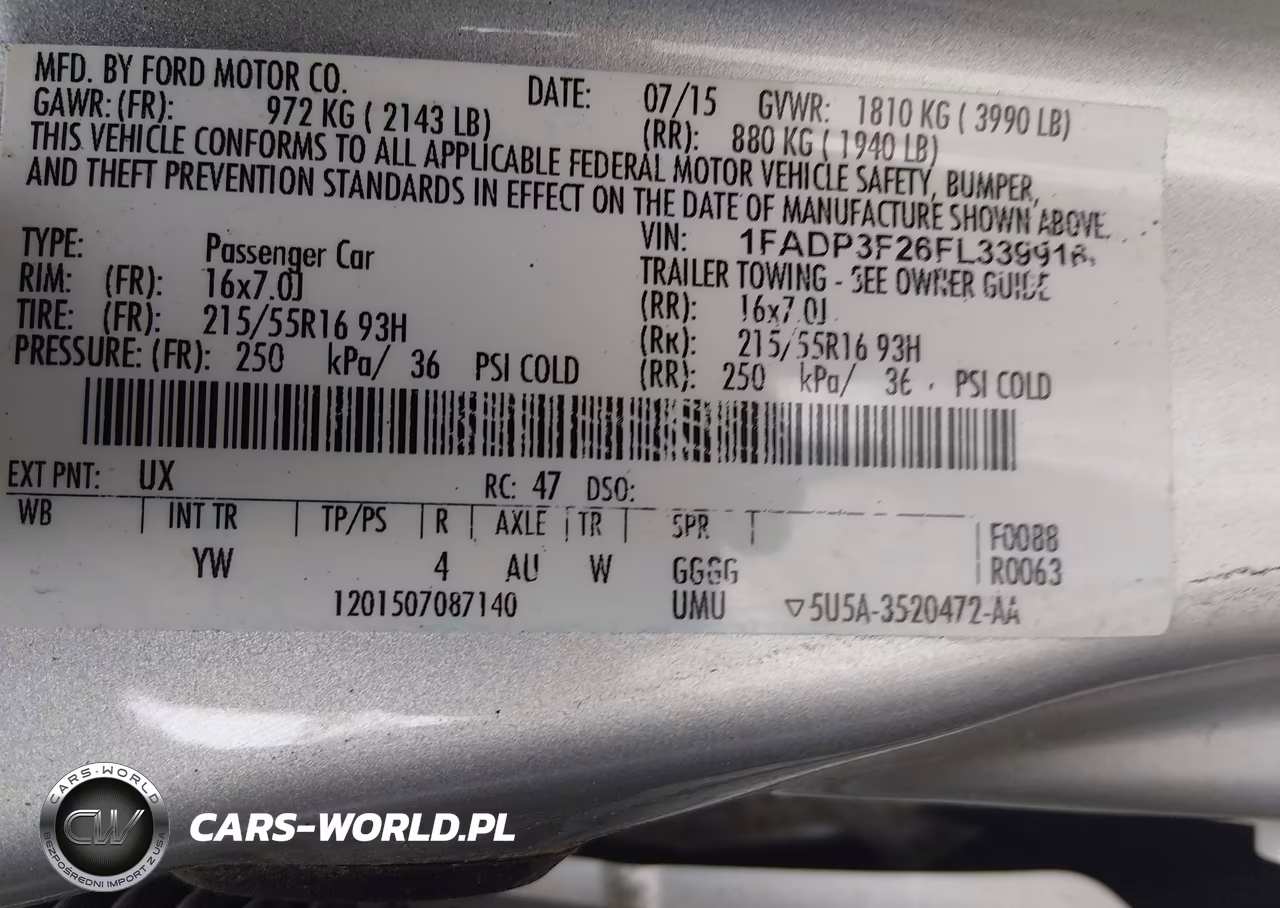 2015 Ford Focus Se VIN:1FADP3F26FL339916 - 9