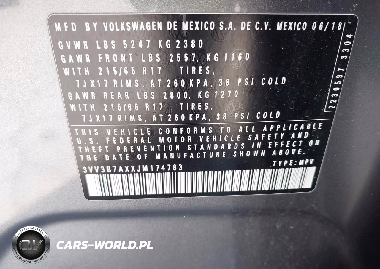 2018 Volkswagen Tiguan 2.0T Se-2.0T Sel VIN:3VV3B7AXXJM174783 - 9