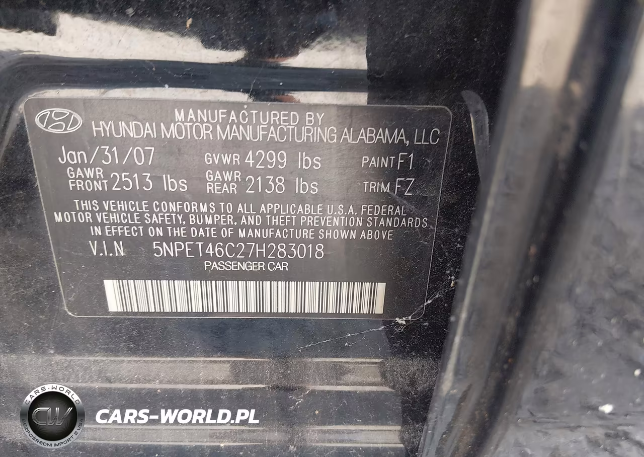 2007 Hyundai Sonata Gls-Gls W-Xm VIN:5NPET46C27H283018 - 9
