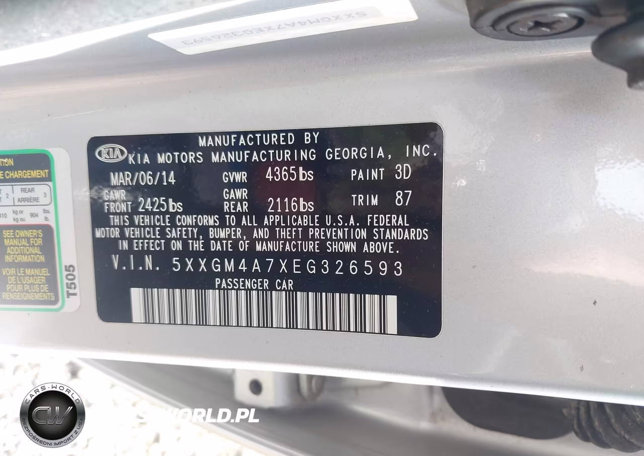 2014 Kia Optima Lx VIN:5XXGM4A7XEG326593 - 9