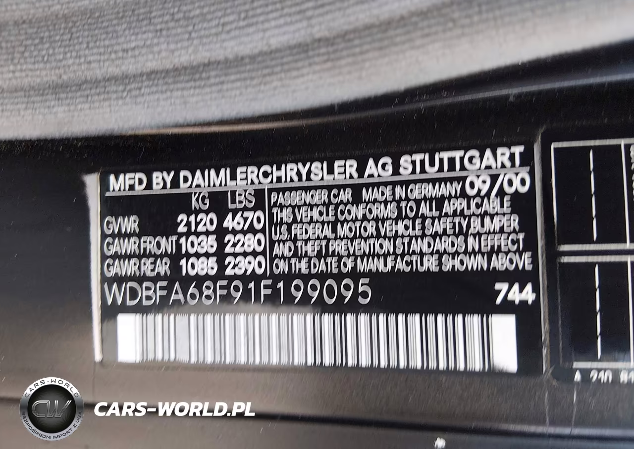 2001 Mercedes-Benz Sl 500 VIN:WDBFA68F91F199095 - 9