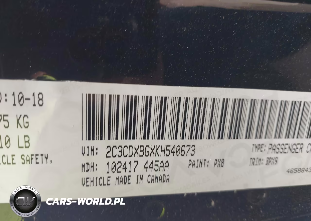 2019 Dodge Charger Sxt Rwd VIN:2C3CDXBGXKH540673 - 9
