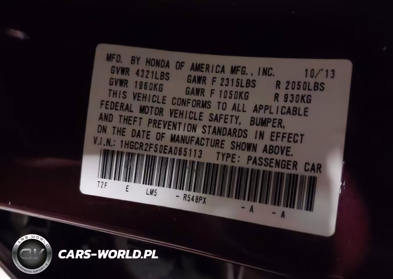2014 Honda Accord Sport VIN:1HGCR2F50EA065113 - 9