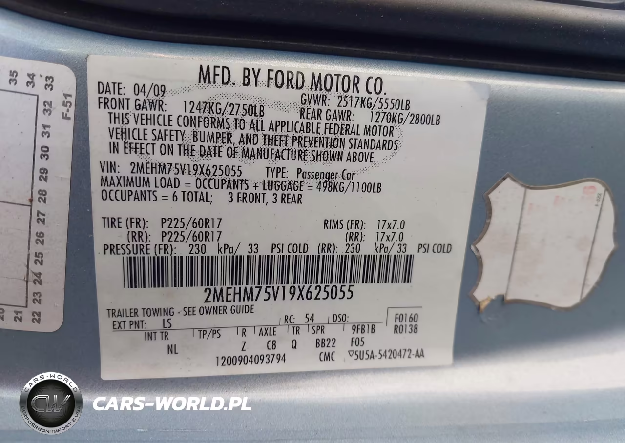 2009 Mercury Grand Marquis Ls (Fleet Only) VIN:2MEHM75V19X625055 - 9