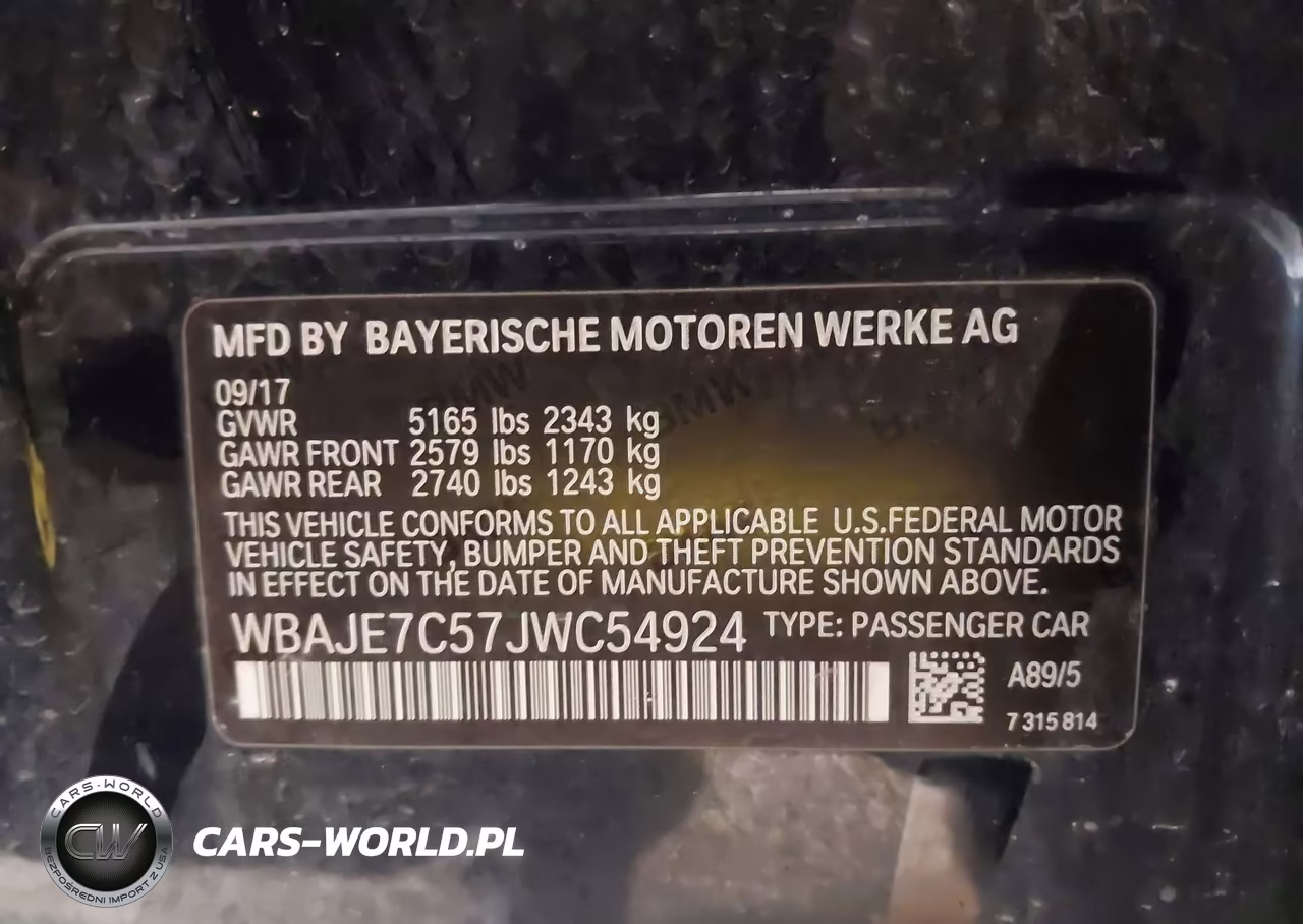 2018 BMW 540I xDrive VIN:WBAJE7C57JWC54924 - 9